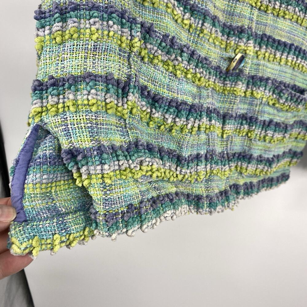 ANU Woven Chenille Tapestry Jacket Blazer Women size Large Button Up Boxy Artsy - Picture 15 of 16